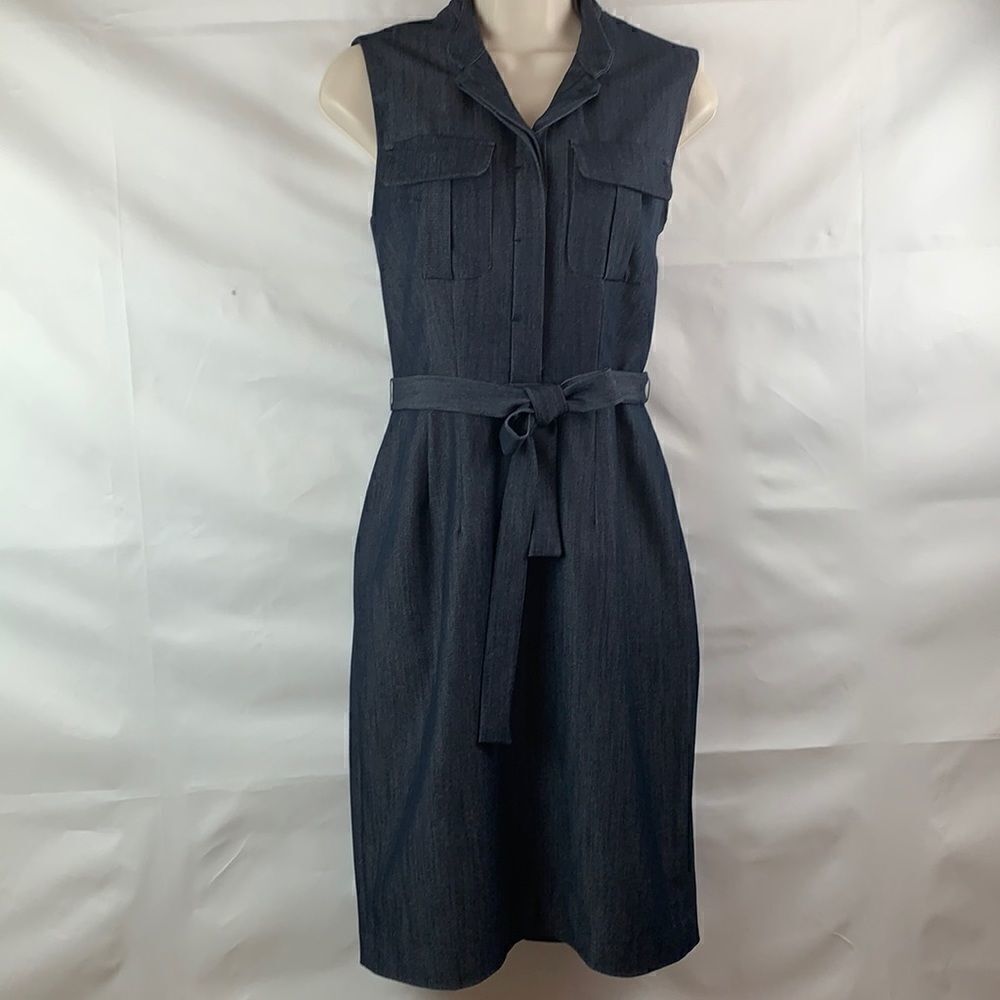 Marvin Richards blue belted shirt dress